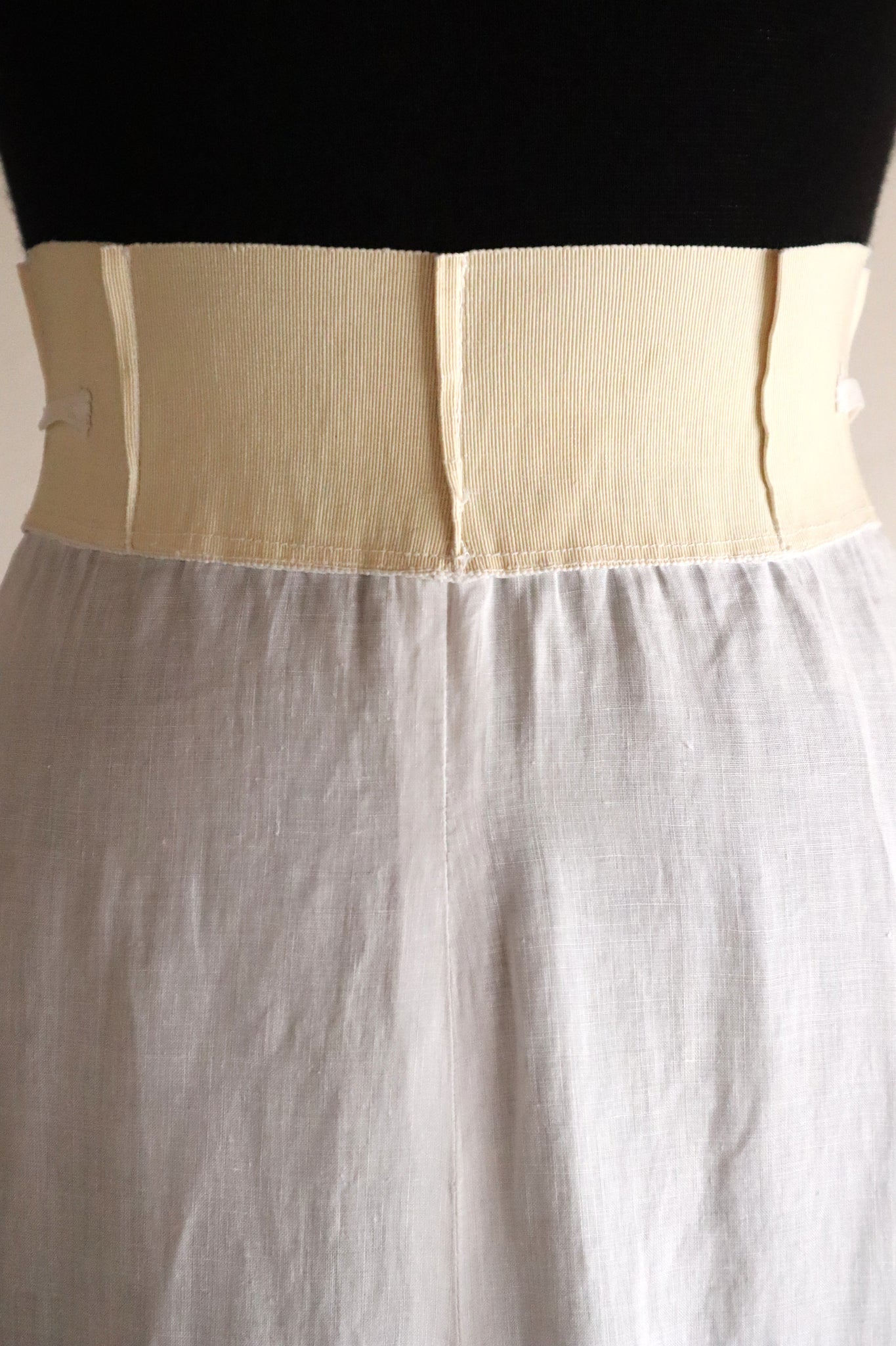 1900s–1910s French Linen Cutwork Embroidered Two-Piece Ensemble