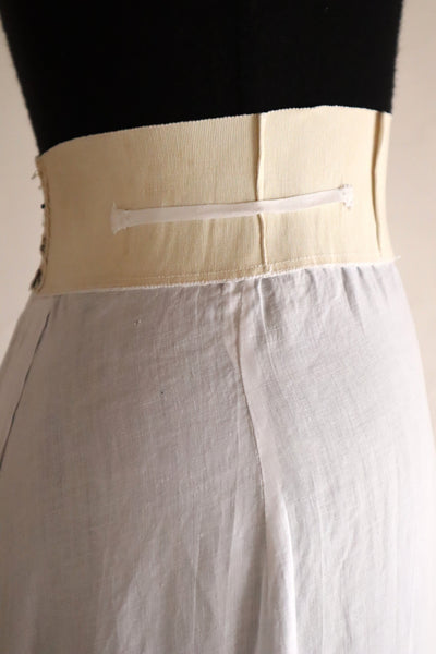 1900s–1910s French Linen Cutwork Embroidered Two-Piece Ensemble