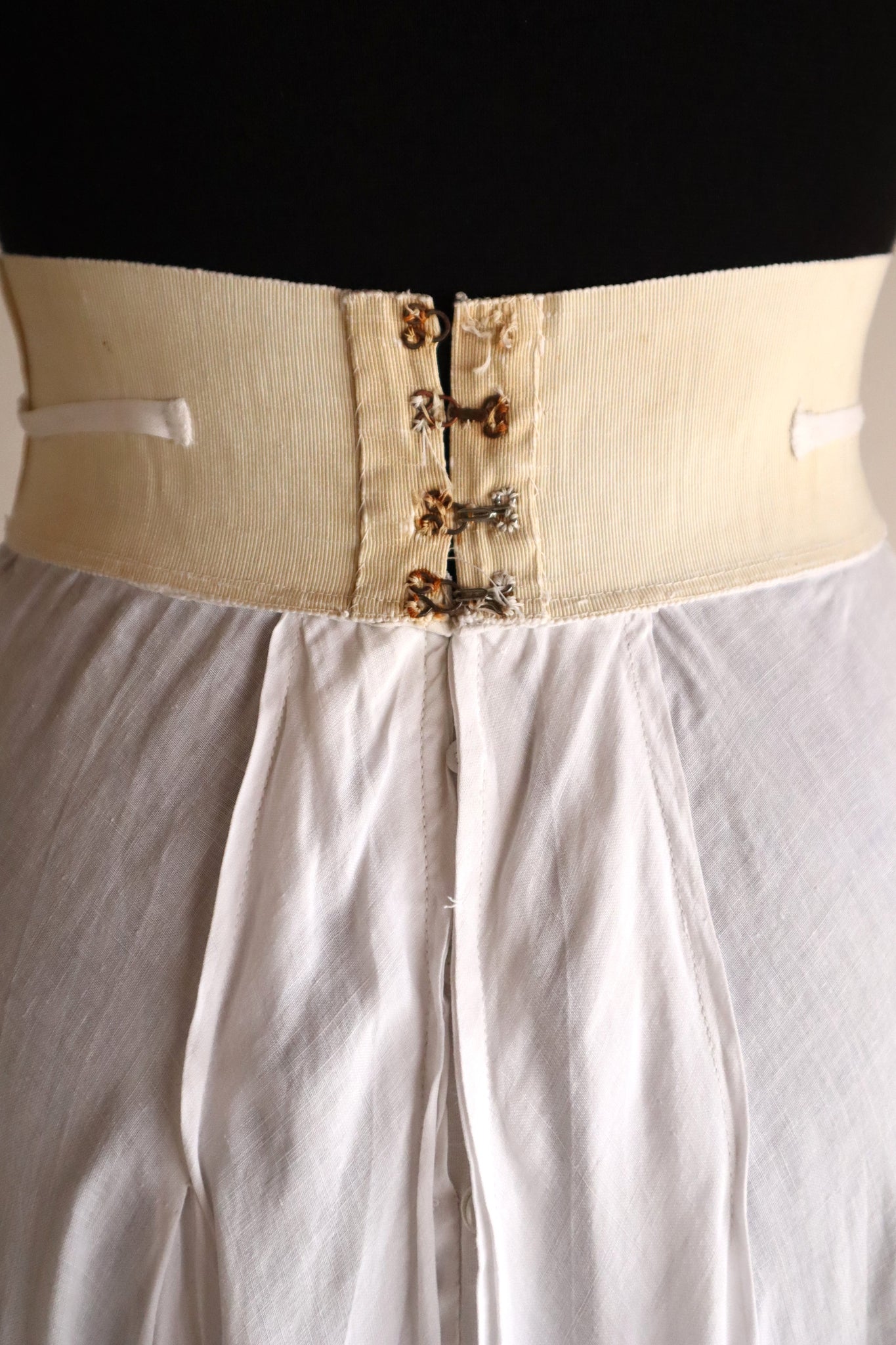 1900s–1910s French Linen Cutwork Embroidered Two-Piece Ensemble