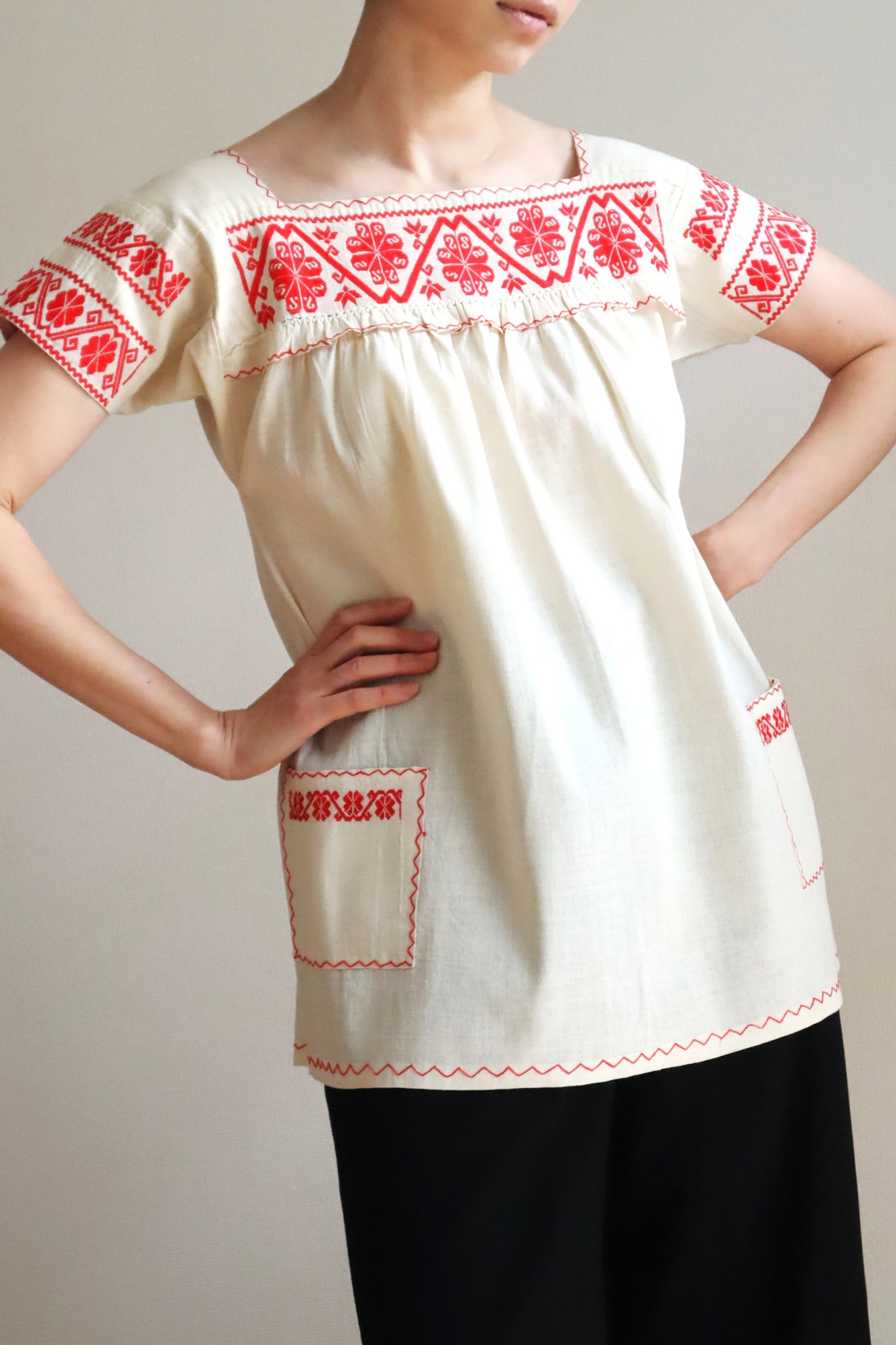 60s Deadstock Manta Peasant Blouse