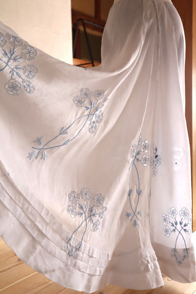 1900s–1910s French Linen Cutwork Embroidered Two-Piece Ensemble
