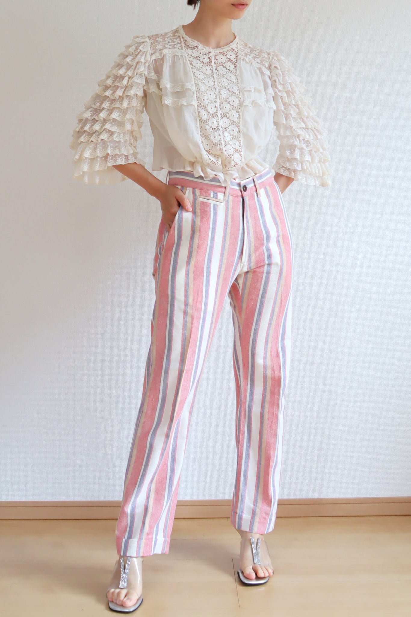 Vintage Stripe Cotton Pants