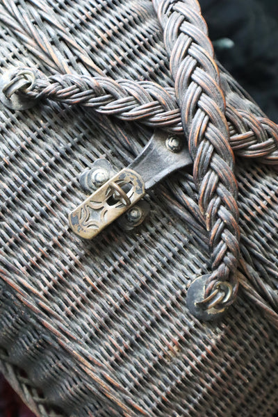 1900 French Black Wicker Basket