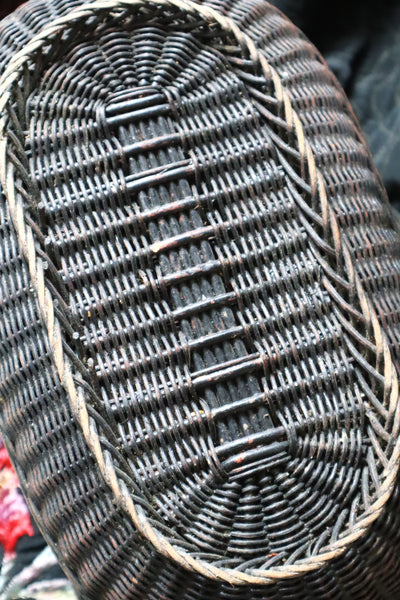 1900 French Black Wicker Basket
