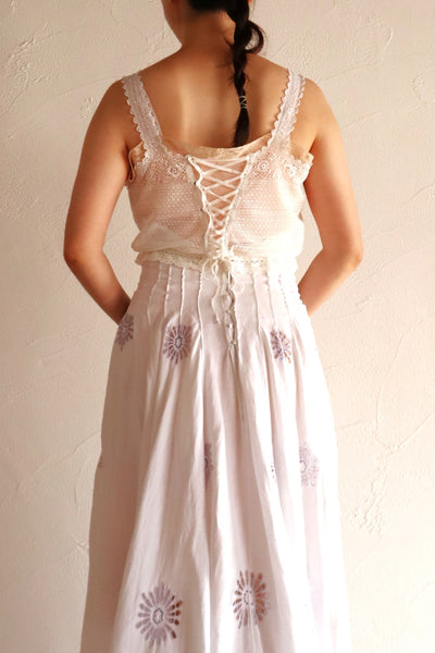 Handcrafted Corset Cover with Antique French Hand-Crocheted Lace