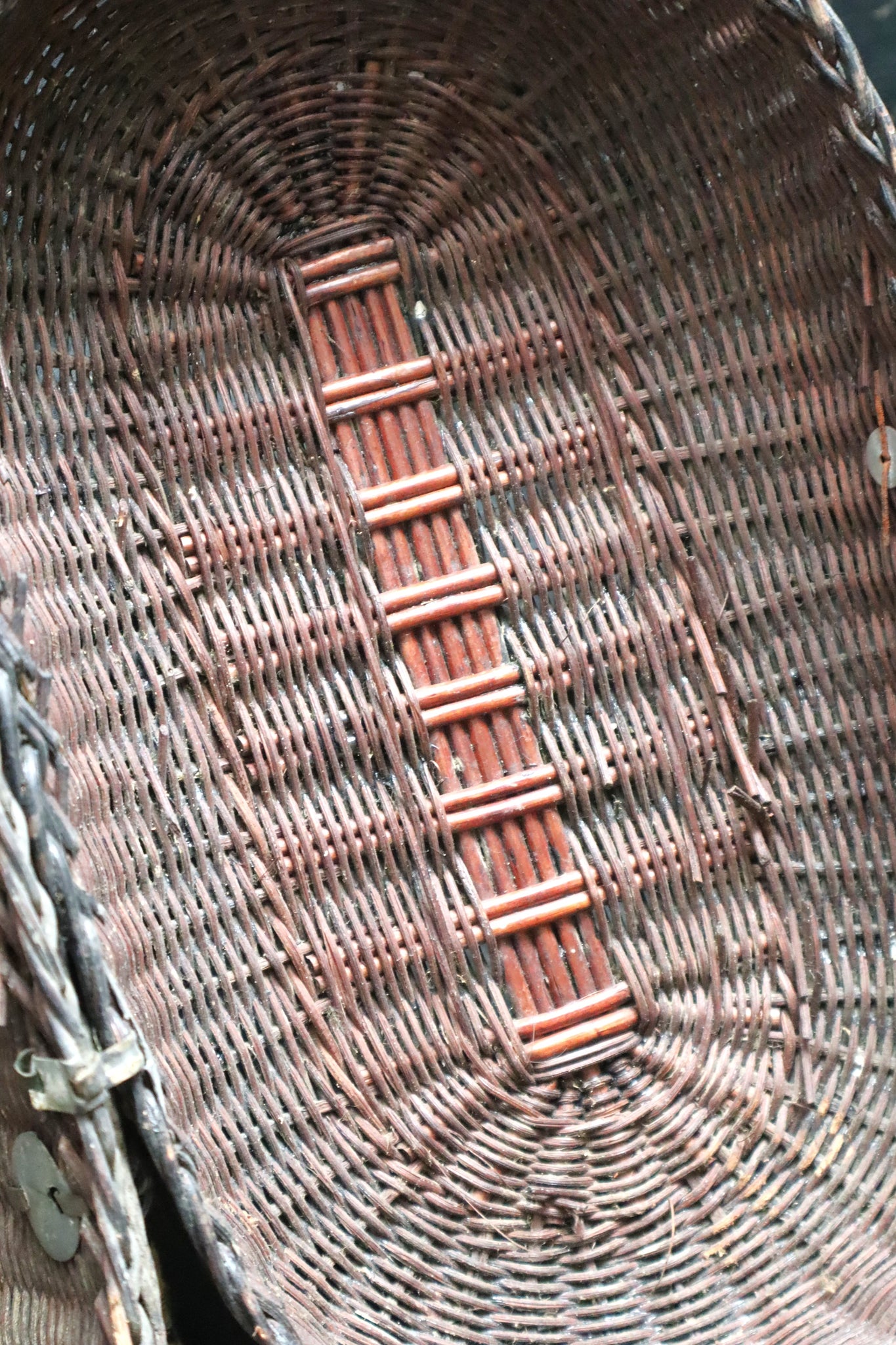 1900 French Black Wicker Basket