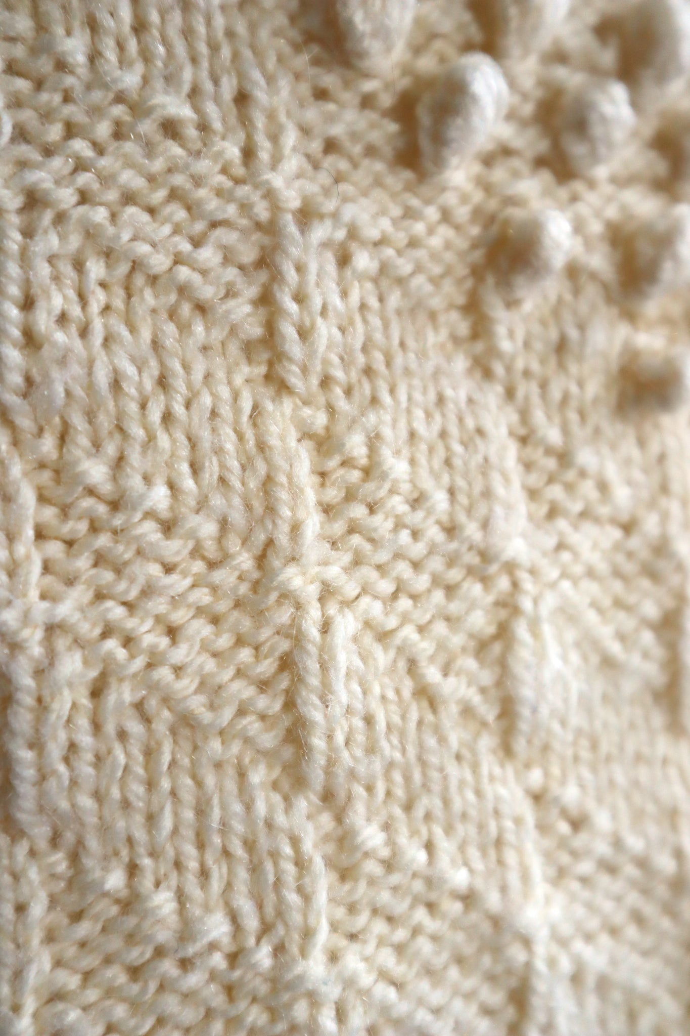 70s Hand Knit Pale Cream Soft Wool Austrian Cardigan