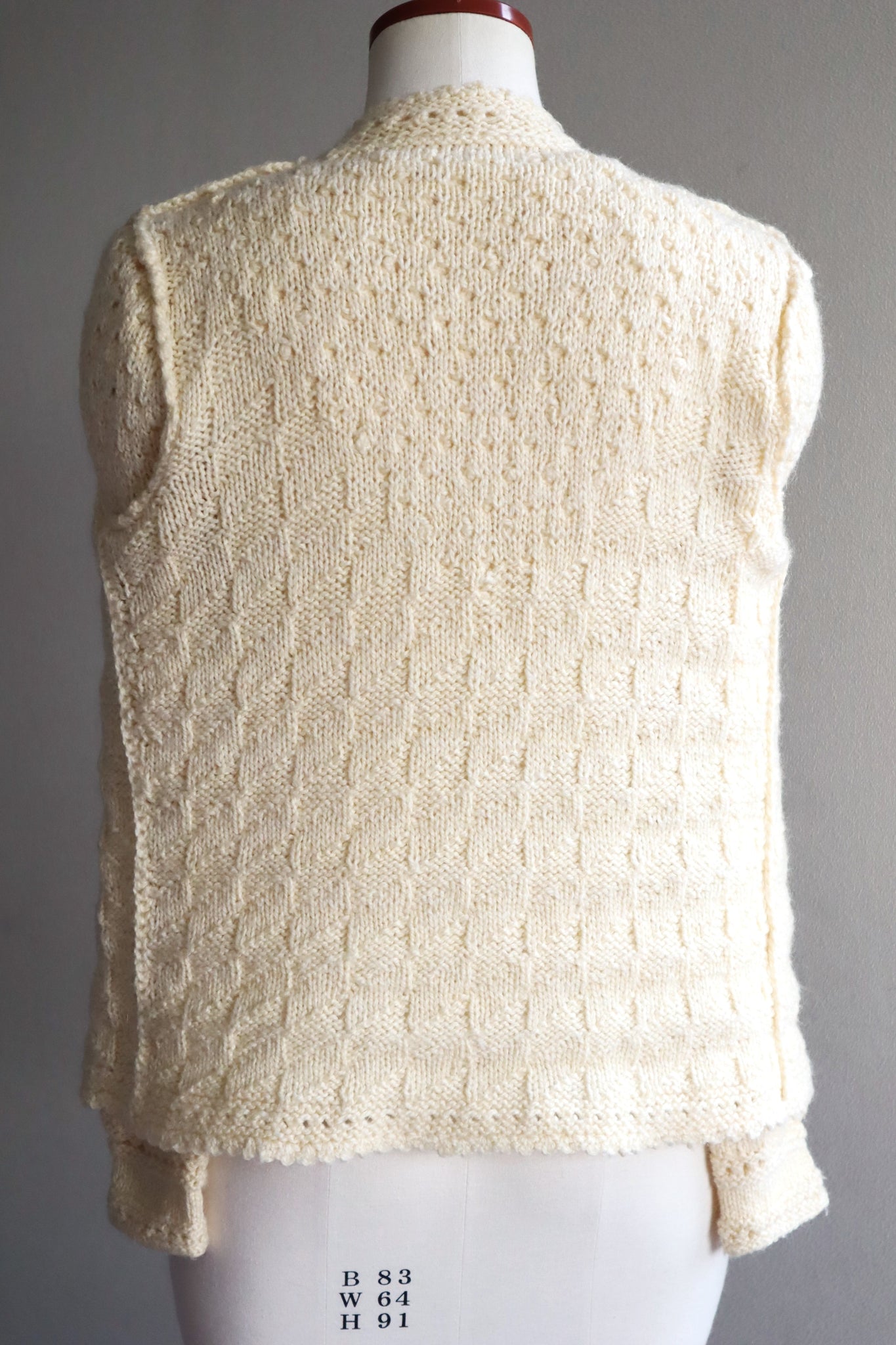 70s Hand Knit Pale Cream Soft Wool Austrian Cardigan