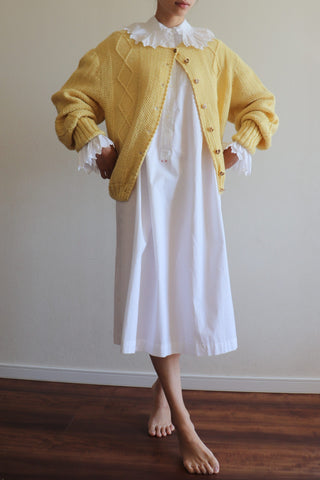 Buttercream Yellow Hand-Knit Cardigan