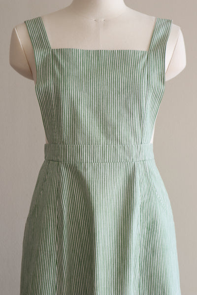 70s marimekko Green Striped Dress