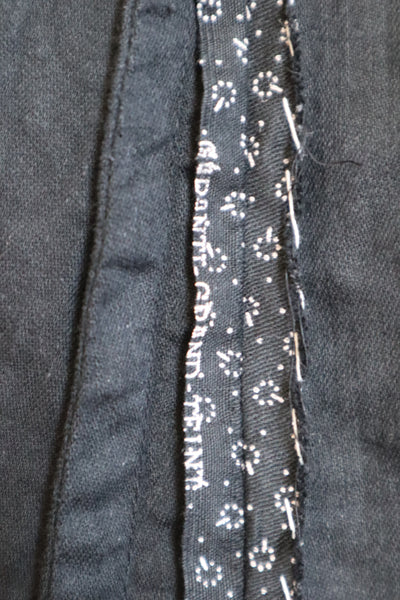 1920s French Black Patterned Cotton Work Dress