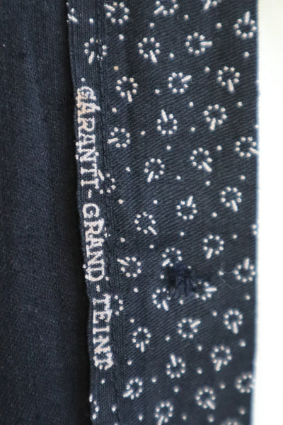 1920s French Black Patterned Cotton Work Dress