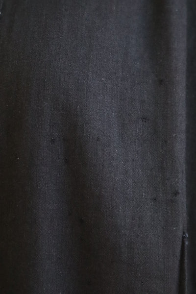 1920s French Black Patterned Cotton Work Dress
