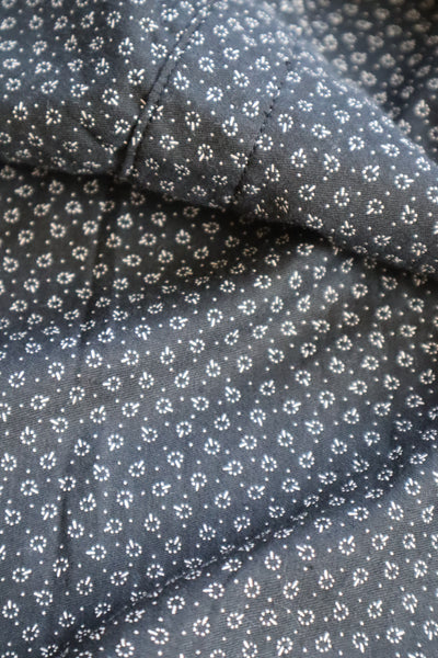 1920s French Black Patterned Cotton Work Dress