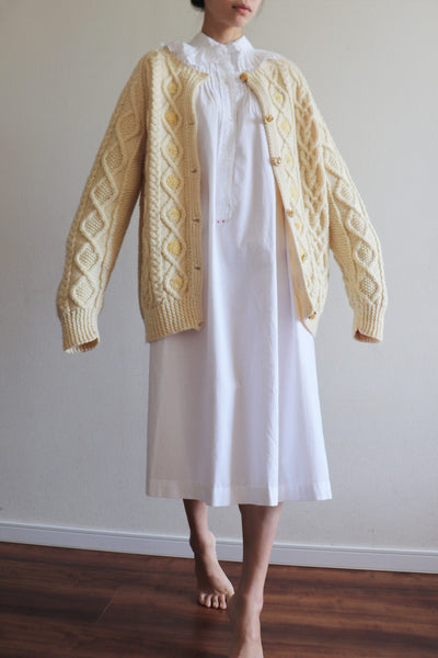 70s Flower Hand Embroidery Alan Knit Cardigan