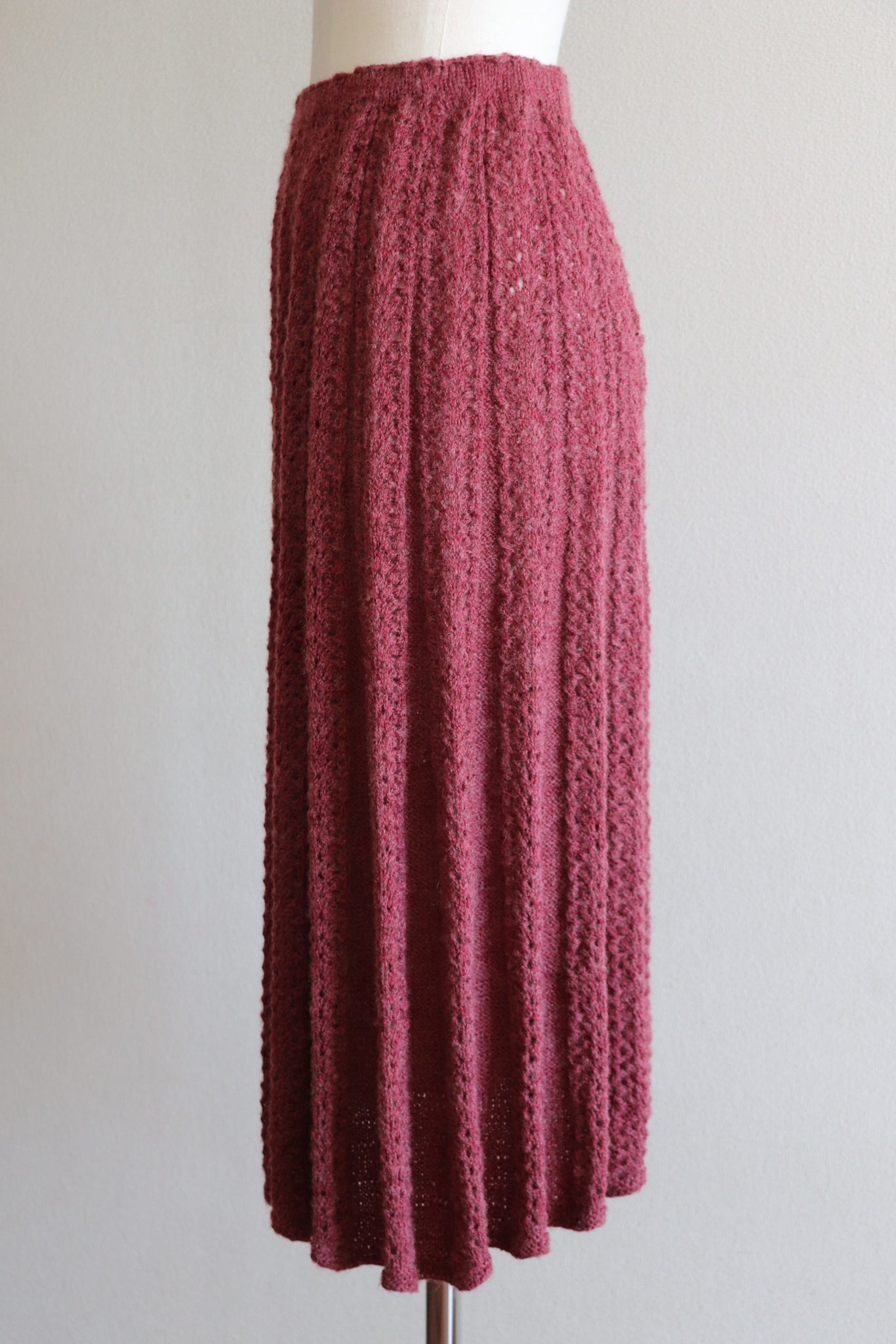 Vintage Knit Skirt Wine Red