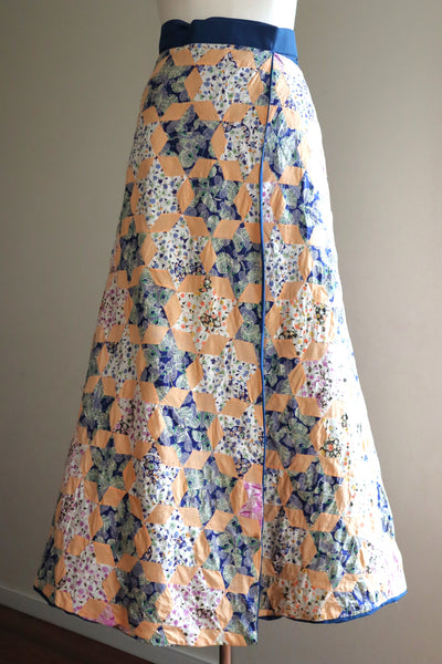 70s Patchwork Wrap Skirt