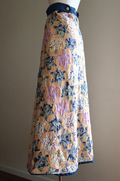 70s Patchwork Wrap Skirt