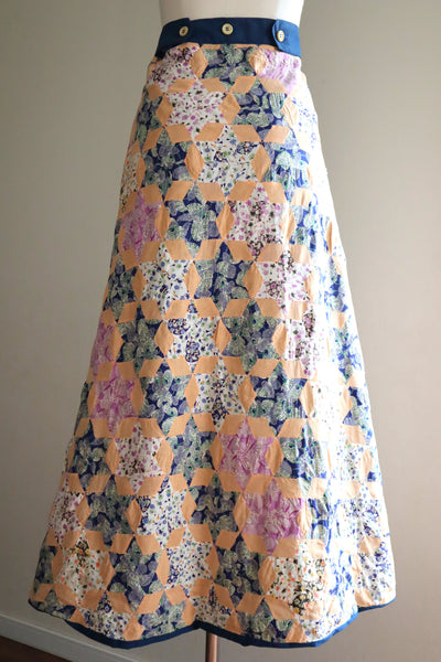 70s Patchwork Wrap Skirt