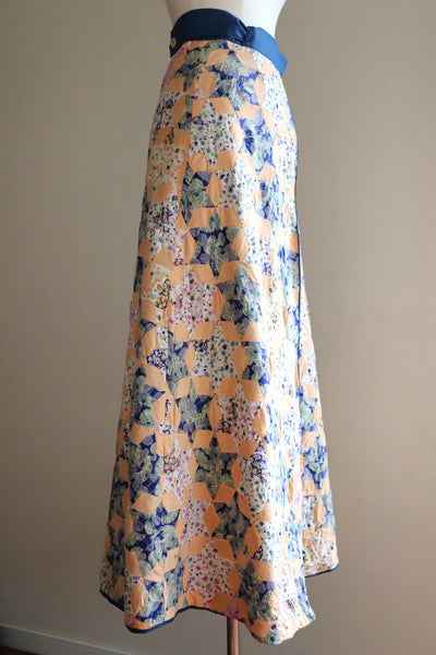 70s Patchwork Wrap Skirt