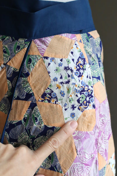 70s Patchwork Wrap Skirt