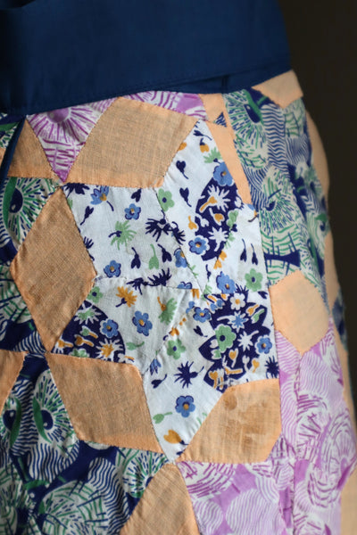 70s Patchwork Wrap Skirt