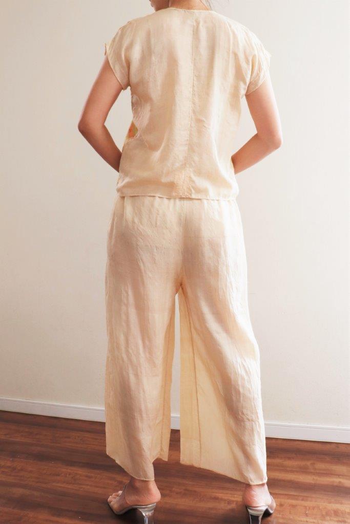 Pongee Set 1920s Pongee Raw Silk Pajamas Set – makky