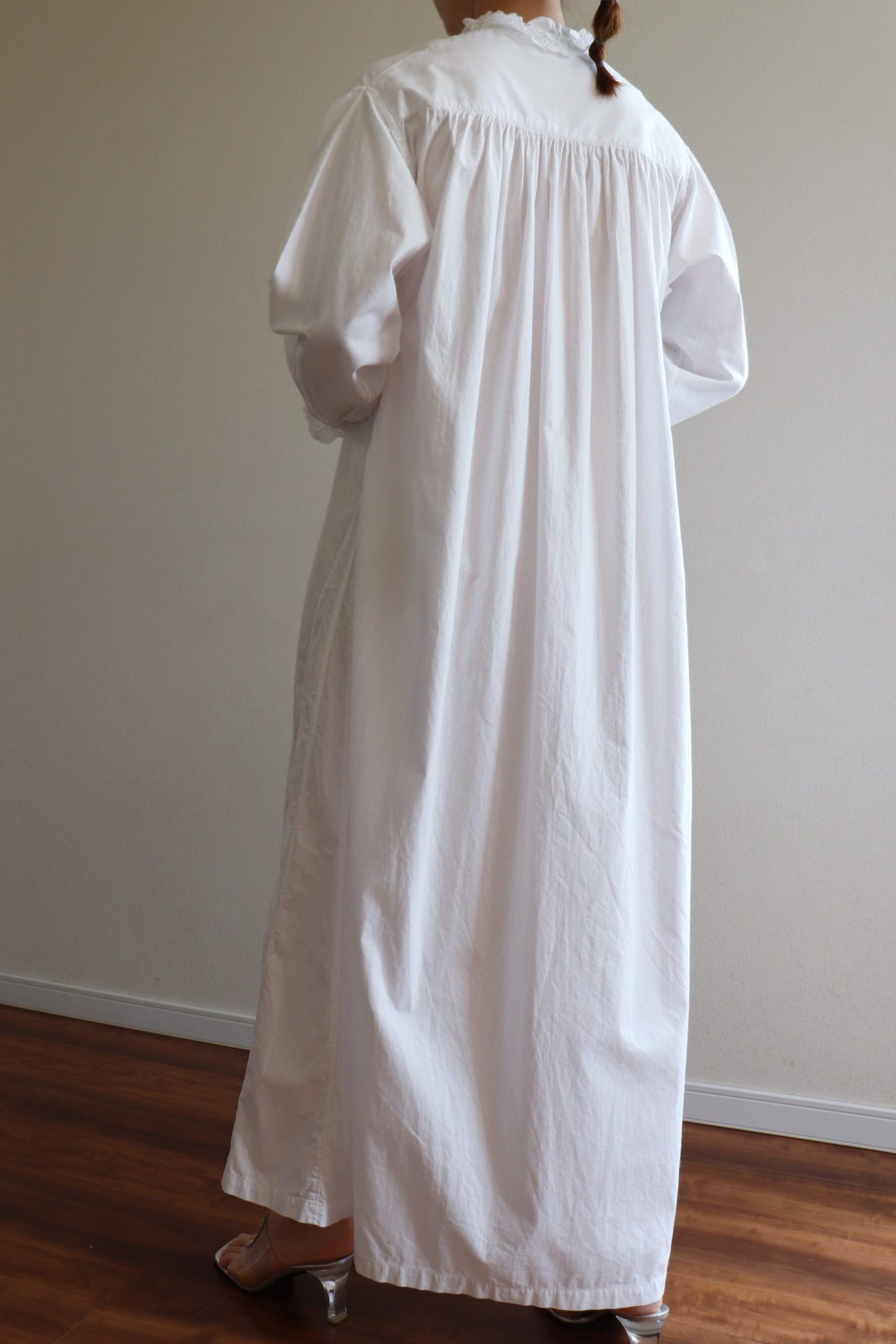19th Victorian Nightgown With Deep Decorative Yoke