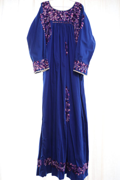 70s Mexican Maxi Dress Blue