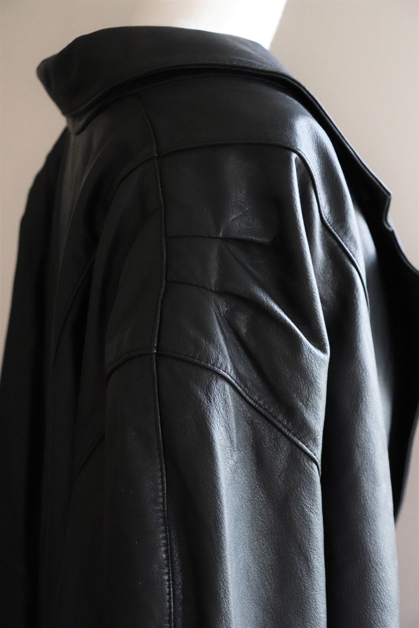 80s Long Leather Jacket