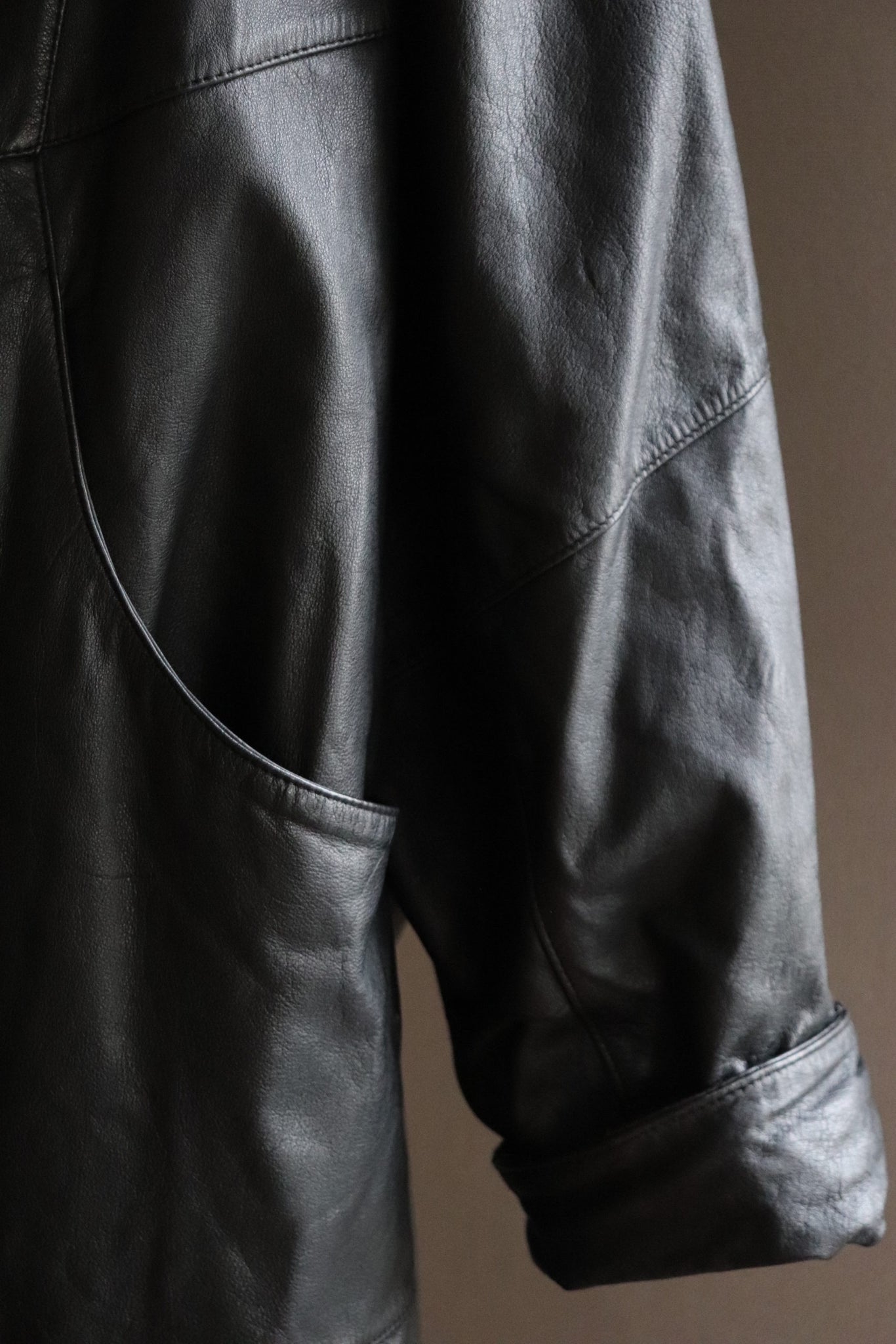 80s Long Leather Jacket