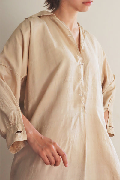 1920s French Silk Long Nightshirt