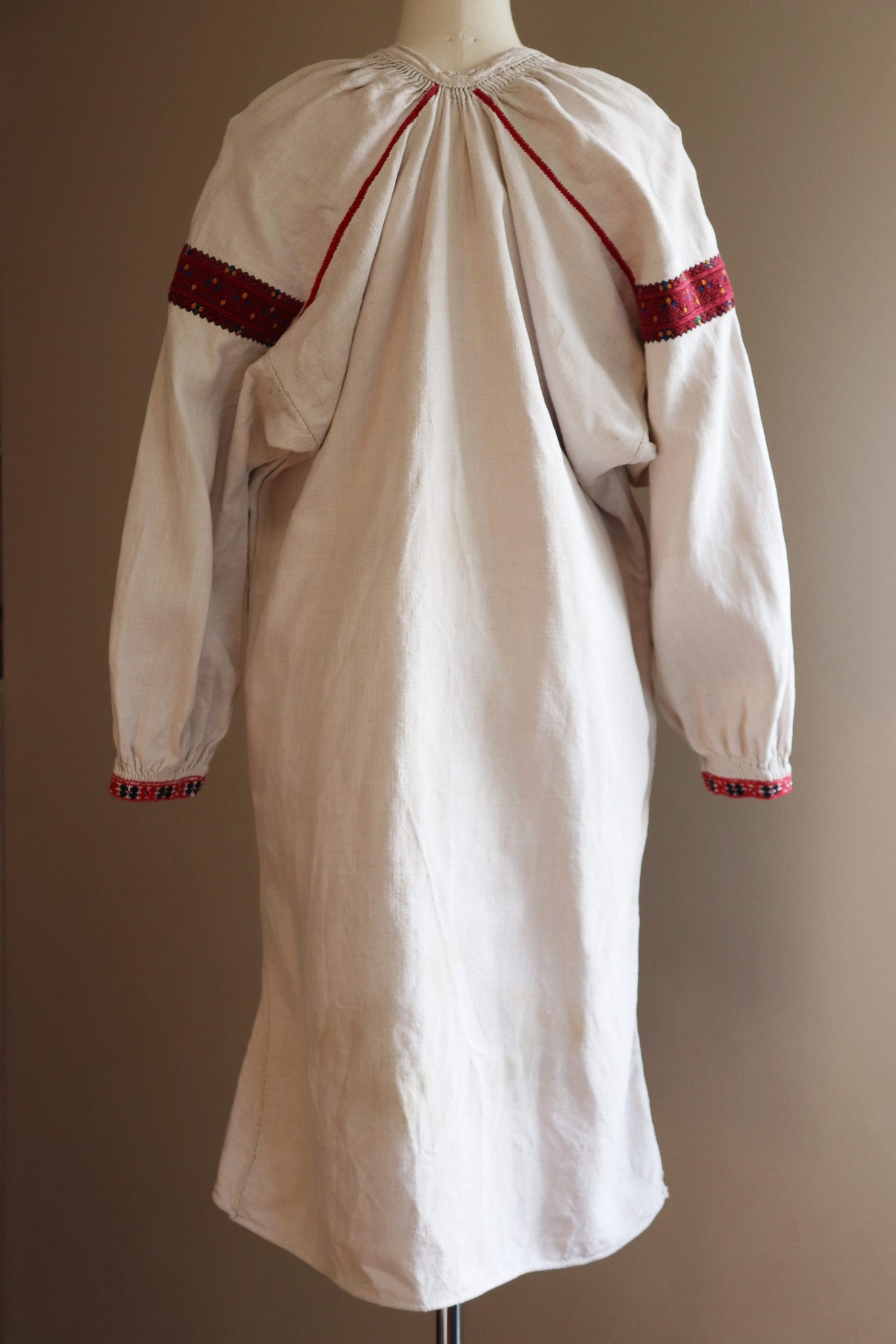 1930s Ukrainian Hand Made Linen Dress