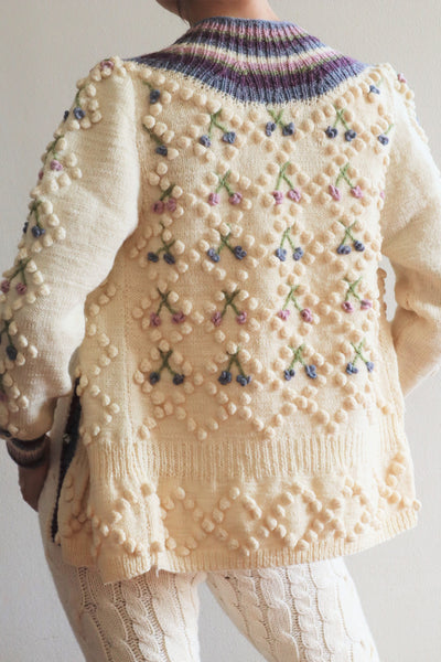 70s Bavarian Hand Knit 🍒 Cardigan