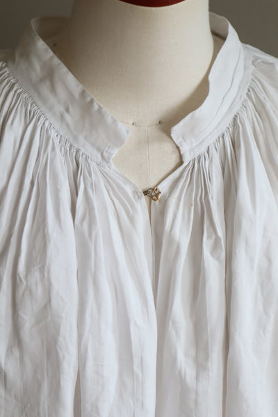 1900s Grape Design Lace White Linen Church Dress