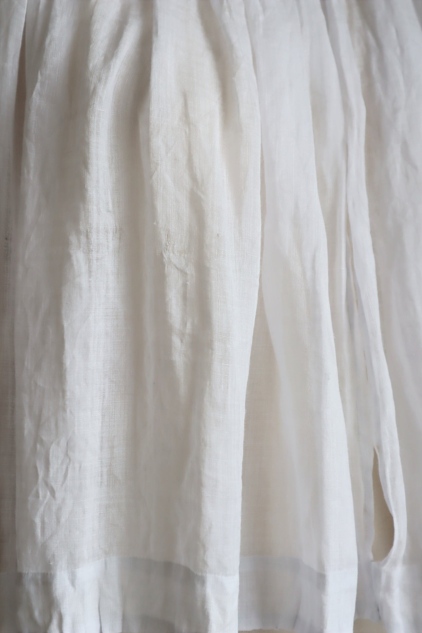 1900s Grape Design Lace White Linen Gauze Church Smock Long Dress