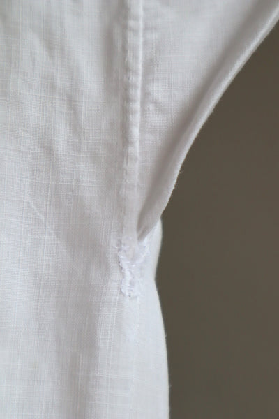 1900s Grape Design Lace White Linen Church Dress