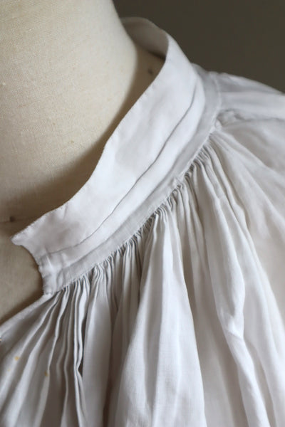 1900s Grape Design Lace White Linen Church Dress