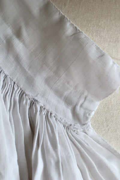 1900s Grape Design Lace White Linen Church Dress