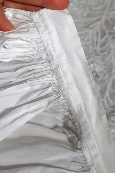 1900s Grape Design Lace White Linen Church Dress