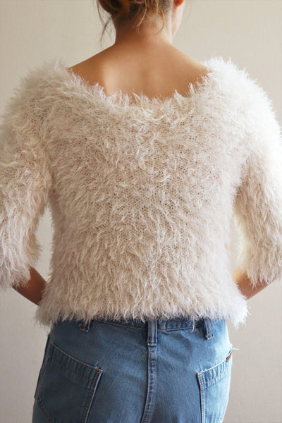 80s Vintage Shaggy Knit Tops