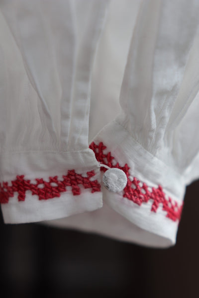 Antique French White Cotton Blouse