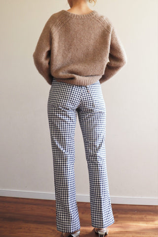 70s Levi's Blue White Gingham High Rise Plaid Pants