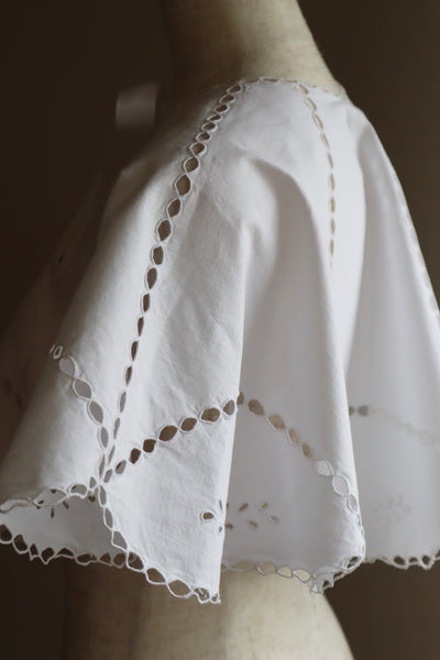 1900s Antique White Cotton Capelet