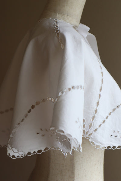 1900s Antique White Cotton Capelet