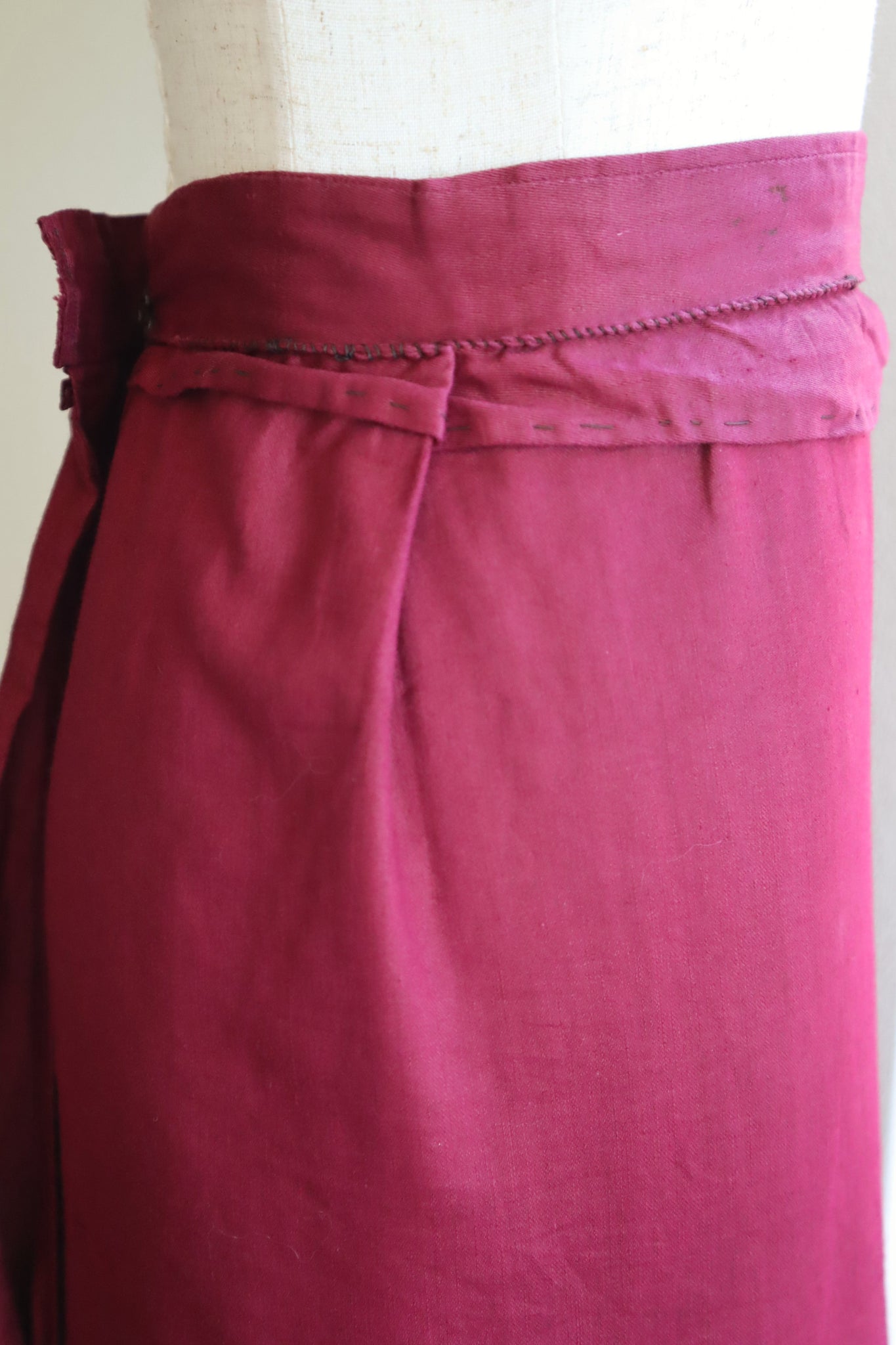 19th Edwardian Burgundy Skirt