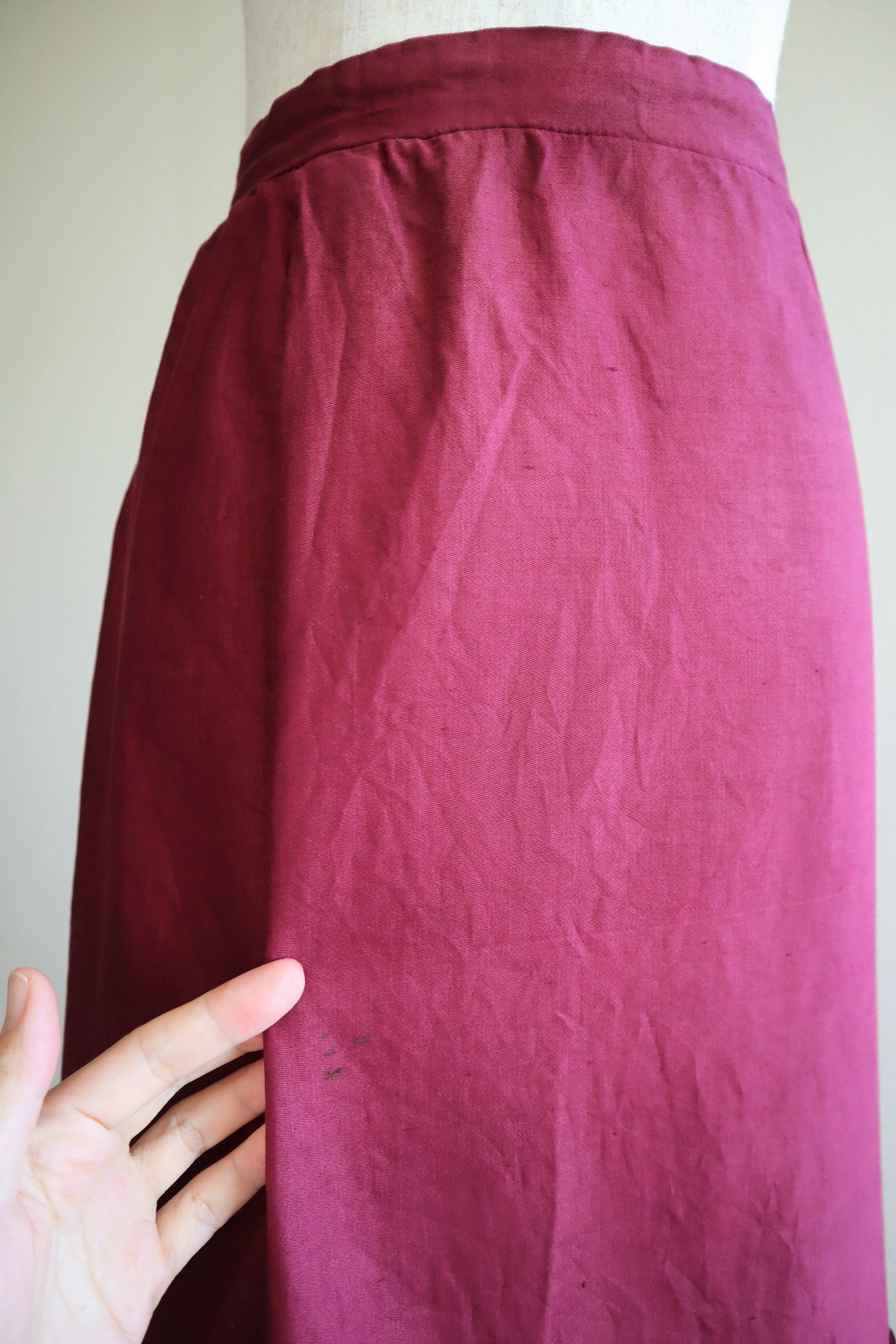 19th Edwardian Burgundy Skirt