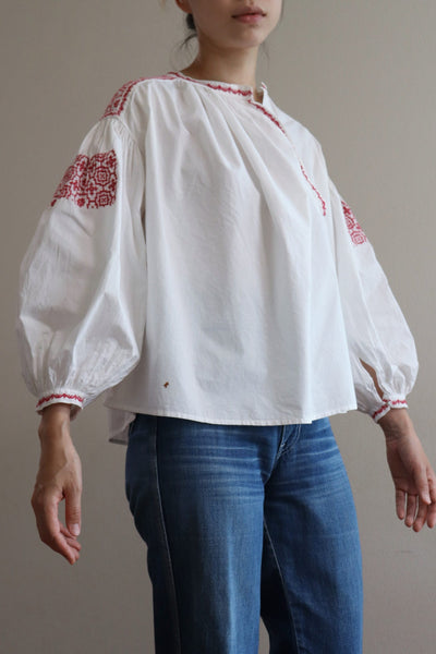 Antique French White Cotton Blouse