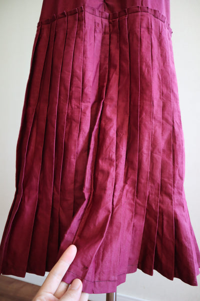 19th Edwardian Burgundy Skirt