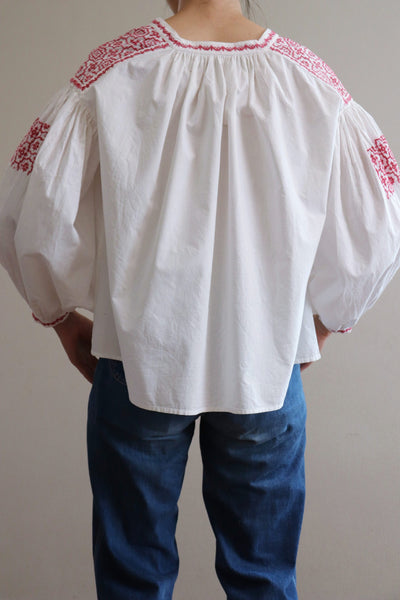 Antique French White Cotton Blouse